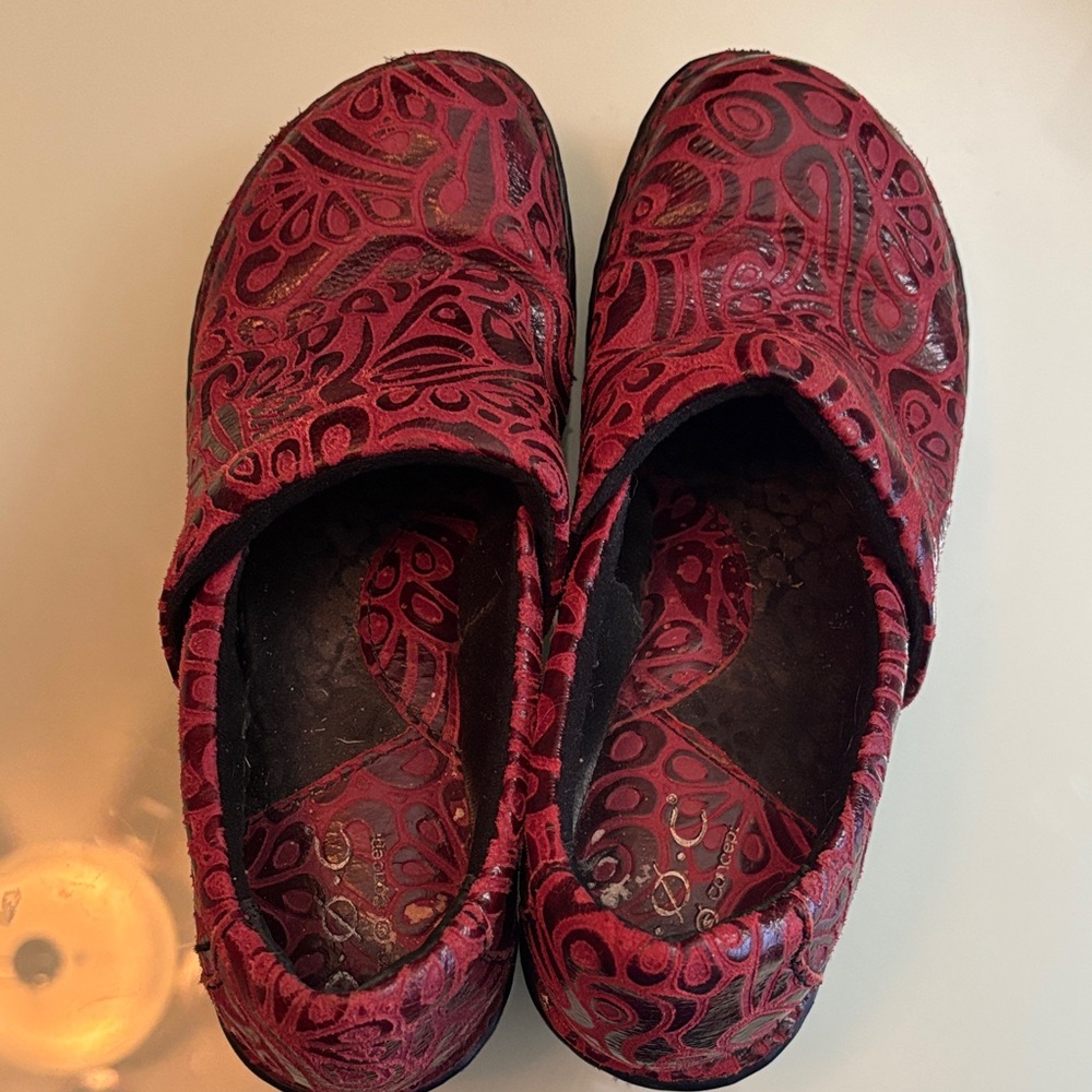 Boc Red Patterned Mules - image 1